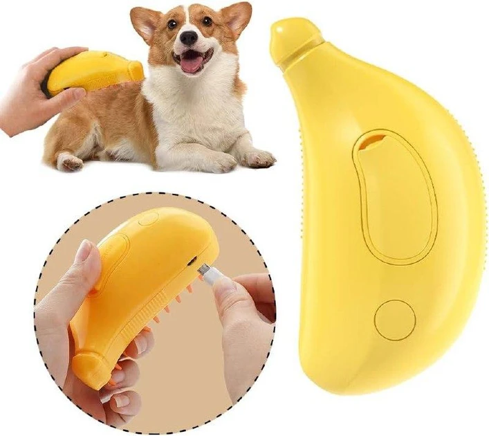 Парова масажна щітка 3 в 1 для собак і котів, для догляду за шерстю + USB зі зволоженням SBC-1 – фото 1