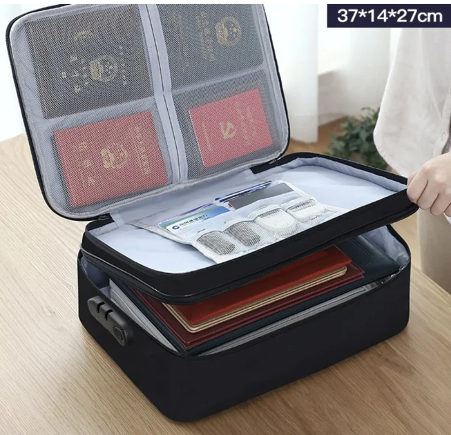 Органайзер папка для документів із кодовим замком на 2 відділення Чорний – фото 5