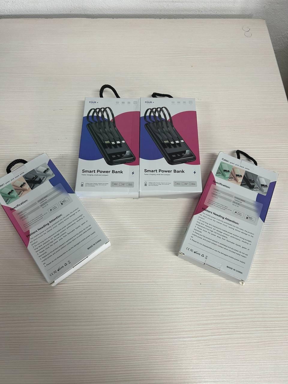 Повербанк KT T51X 50000mAh з 4 кабелями і 2 USB-портами Білий – фото 4
