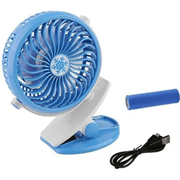 Портативний настільний мінівентилятор Moltis на прищіпці Mini Fan WX 6503 ABS-пластик Blue – фото 1