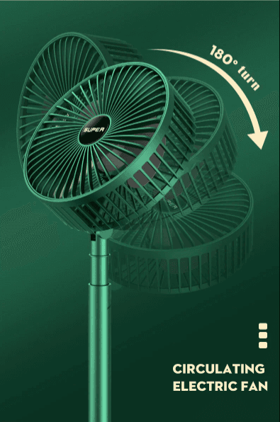Складаний акумуляторний мінівентилятор з USB-зарядкою XL 908 зелений – фото 2