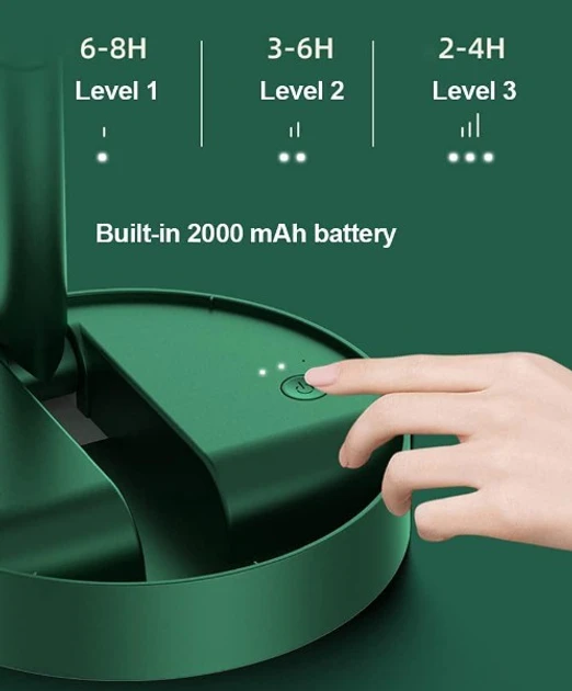 Складаний акумуляторний мінівентилятор з USB-зарядкою XL 908 зелений – фото 4