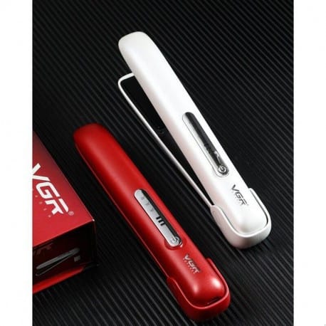 Випрямляч для волосся Hair Straightener VGR V-585 бездротовий, з 3 рівнями нагрівання, Червоний Срібло – фото 9