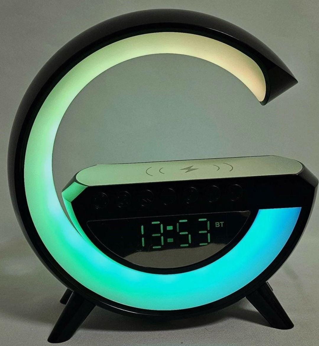 Нічник акумуляторний із годинником G BT-3401 Smart Light Sound Machine Чорний – фото 2