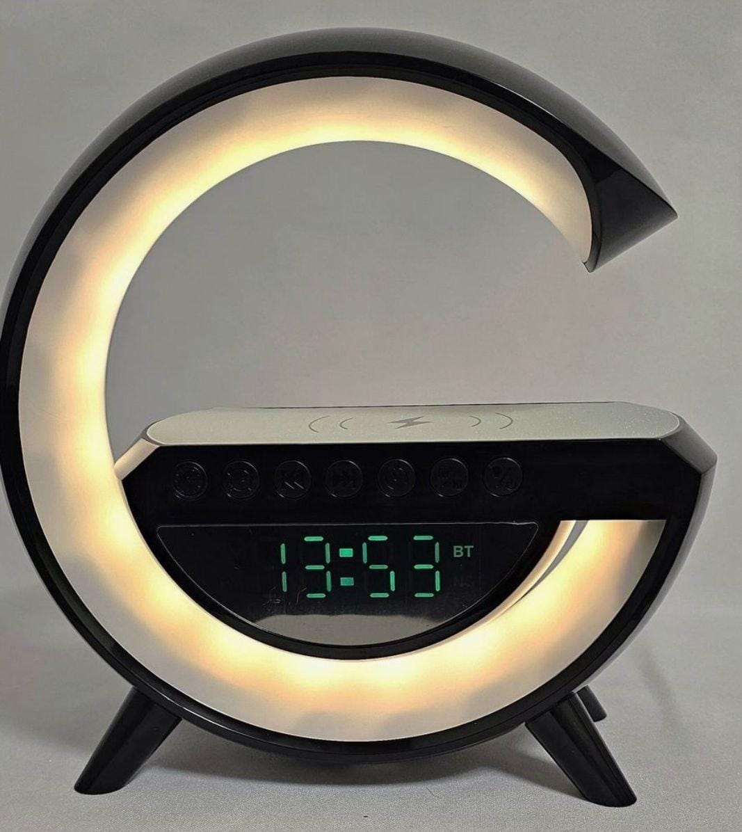 Нічник акумуляторний із годинником G BT-3401 Smart Light Sound Machine Чорний – фото 1