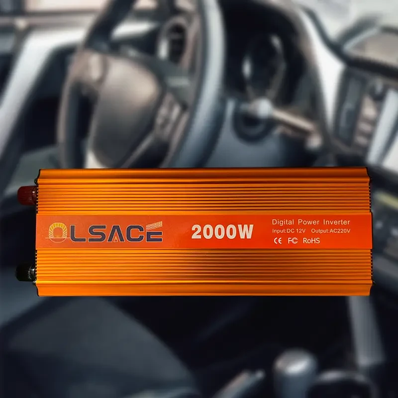 Перетворювач напруги інвертор OLSACE 2000W 12-220V Power Inverter Автомобільний перетворювач – фото 2