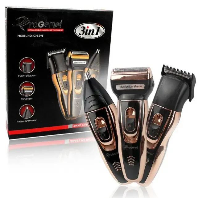 Набір для стриження Gemei GM 595 Hair Trimmer електробритва, тример із насадками Джемей – фото 1