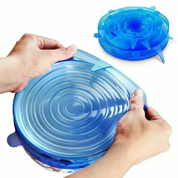 Набір багаторазових силіконових кришок для посуду 6 штук Super Stretch SILICONE Lids СЙЄ – фото 1