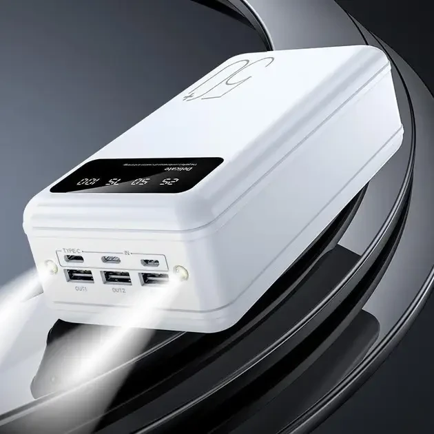 Повербанк power bank Viaking 50000 mAh YM-500 3 USB Type-C з ліхтариком Білий – фото 2