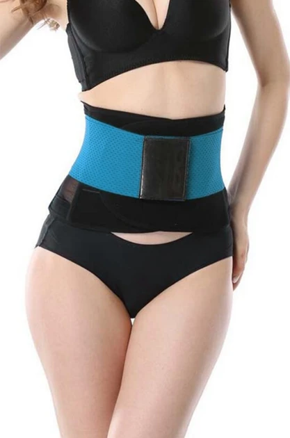 Пояс для схуднення на липучці Hot Shapers Belt Power стягувальний Чорно-синій – фото 1