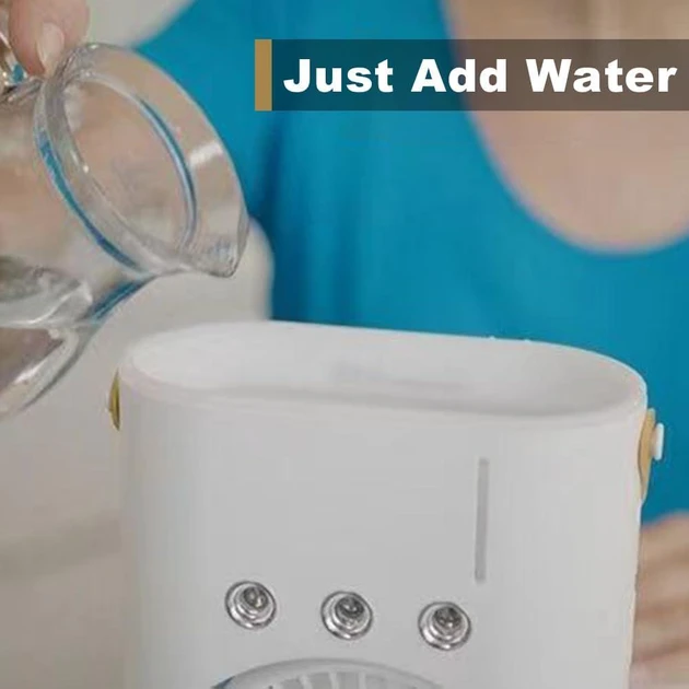 Вентилятор настільний подвійний з охолодженням Double-ended Spray Fan LED-підсвітка 3 швидкості пульт – фото 4