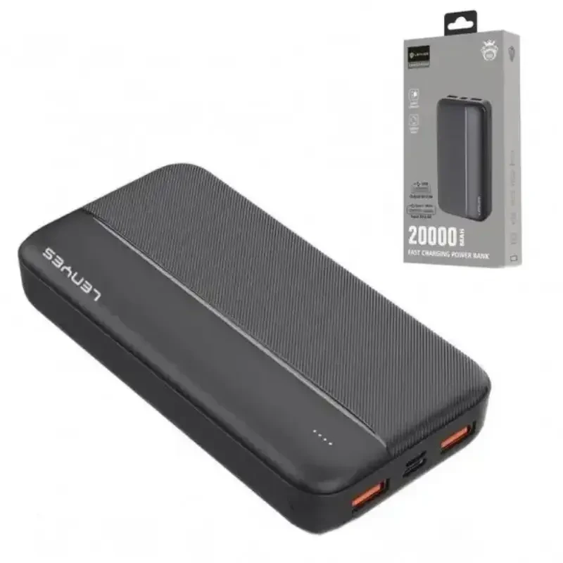 Зовнішній акумулятор Power bank 20000 mAh з USB, Lenyes PX263, Повербанк зі швидким заряджанням – фото 7