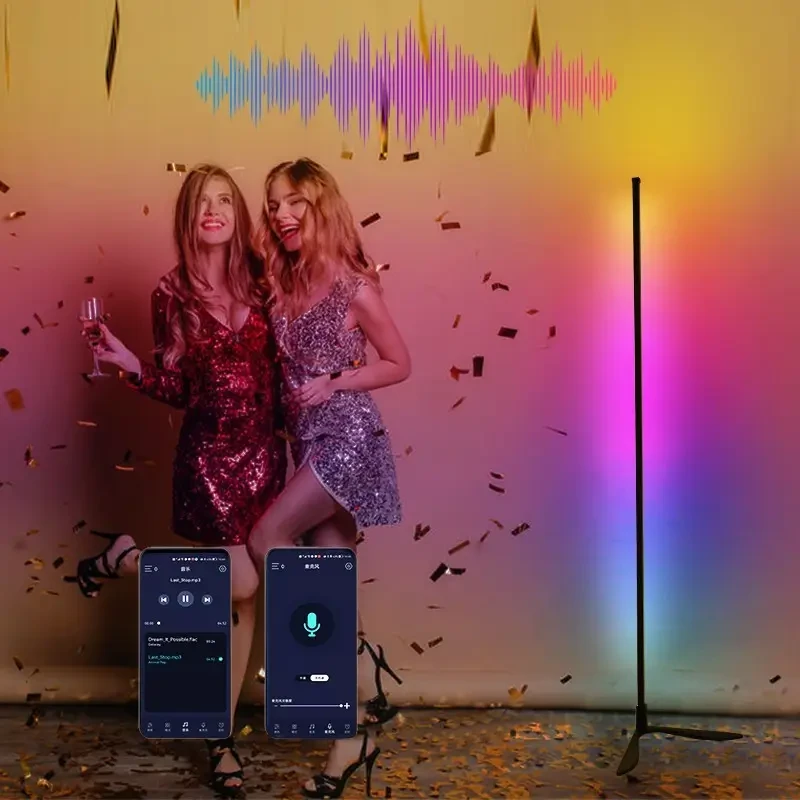 Підлогова лампа 1.4 m для спальні RGB світлодіодна Підлогова Лампа для спальні, HA-10 – фото 3