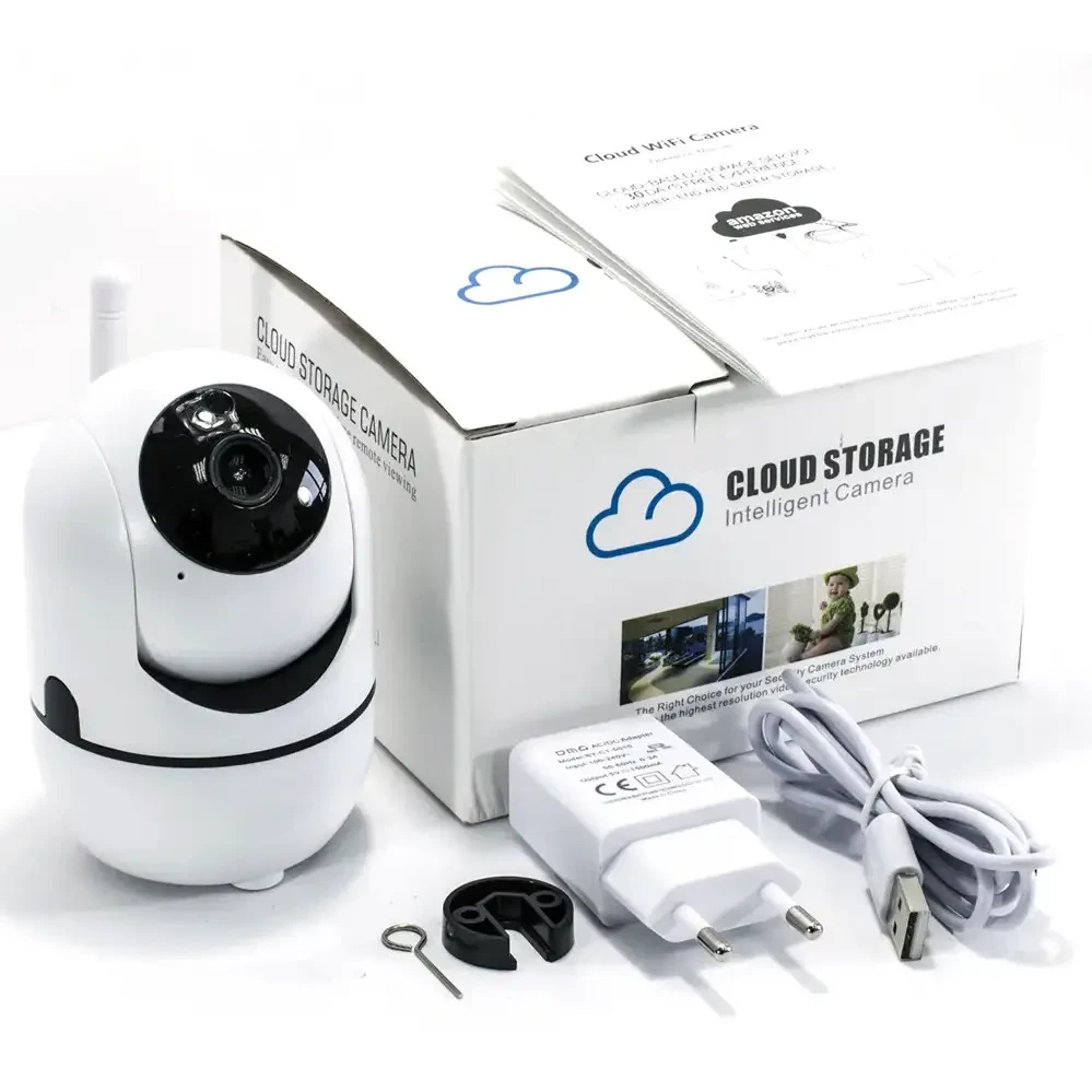 Бездротова IP-камера QC011 для відеоспостереження будинку Wifi поворотна зі звуком і нічним баченням – фото 1
