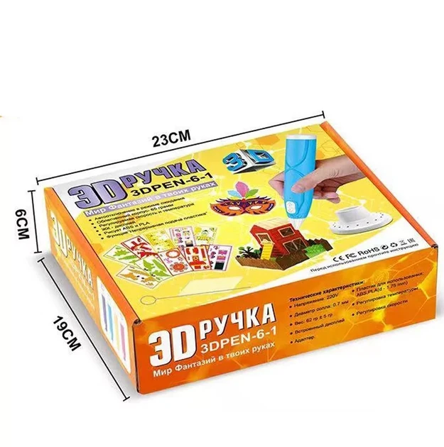 Ручка 3D-6-1 3D | 3Д ручка для малювання пластиком ABS і PLA Блакитна Рожева – фото 4