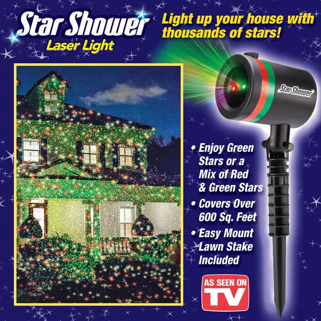 Лазерний проєктор — гірлянда на будинок STAR SHOWER Laser Light святкове освітлення рухомі точки – фото 1