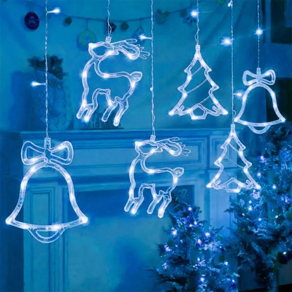 Гірлянда-штора з фігурками 2,5 м (138 LED), від 220V, Біла/Гірлянда новорічна – фото 4