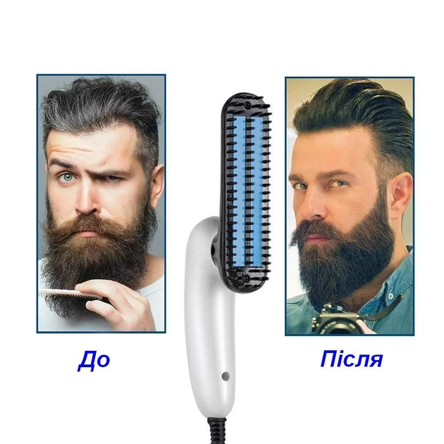 Праска-Гребінь випрямляч для бороди та волосся Beard Hair Straightener EL-1319 – фото 1