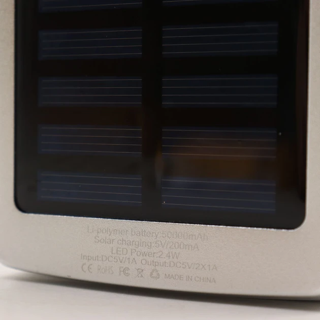 Ударостійкий сонячний повербанк Solar 20000 mAh, Сірий – фото 6