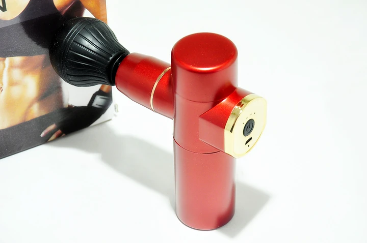 Портативний ручний масажер пістолет для тіла Fascial Gun Mini Red – фото 4
