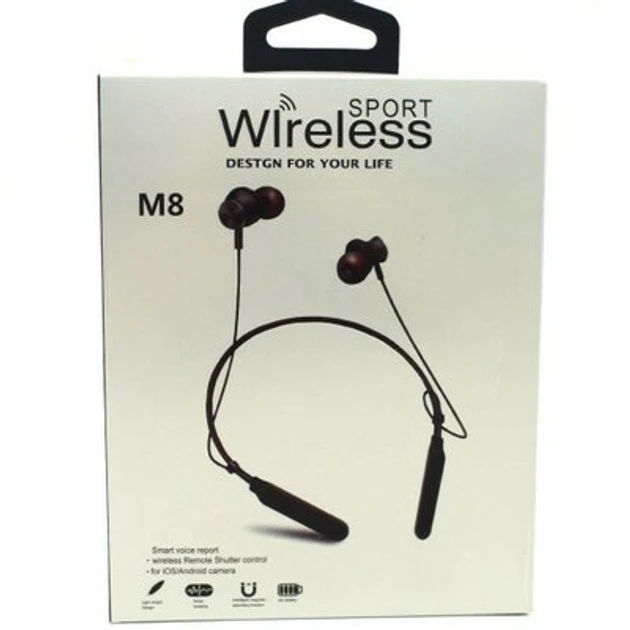 Бездротові навушники Bluetooth гарнітура Sport Wireless M8 – фото 4