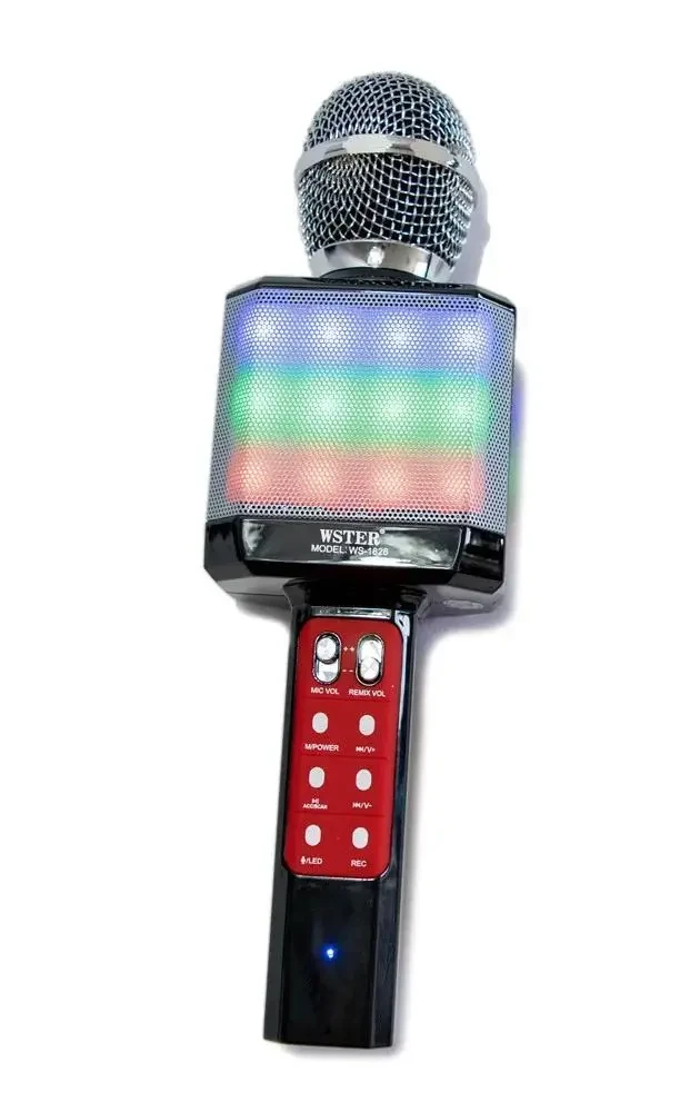 Караоке мікрофон WSTER WS-1828 з LED-підсвіткою (4 Голоси/USB/Bluetooth) – фото 2