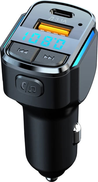 FM-трансмітер Inspire C34 MP3 25 W 12-24 V Black (FM-C34) – фото 2