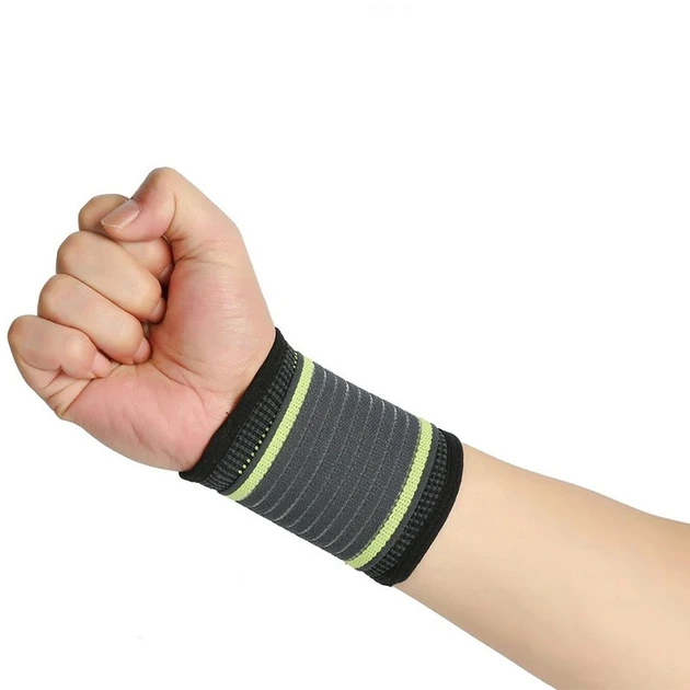 Бандаж еластичний для зап’ястя RIAS Wrists Support Black-Green – фото 1