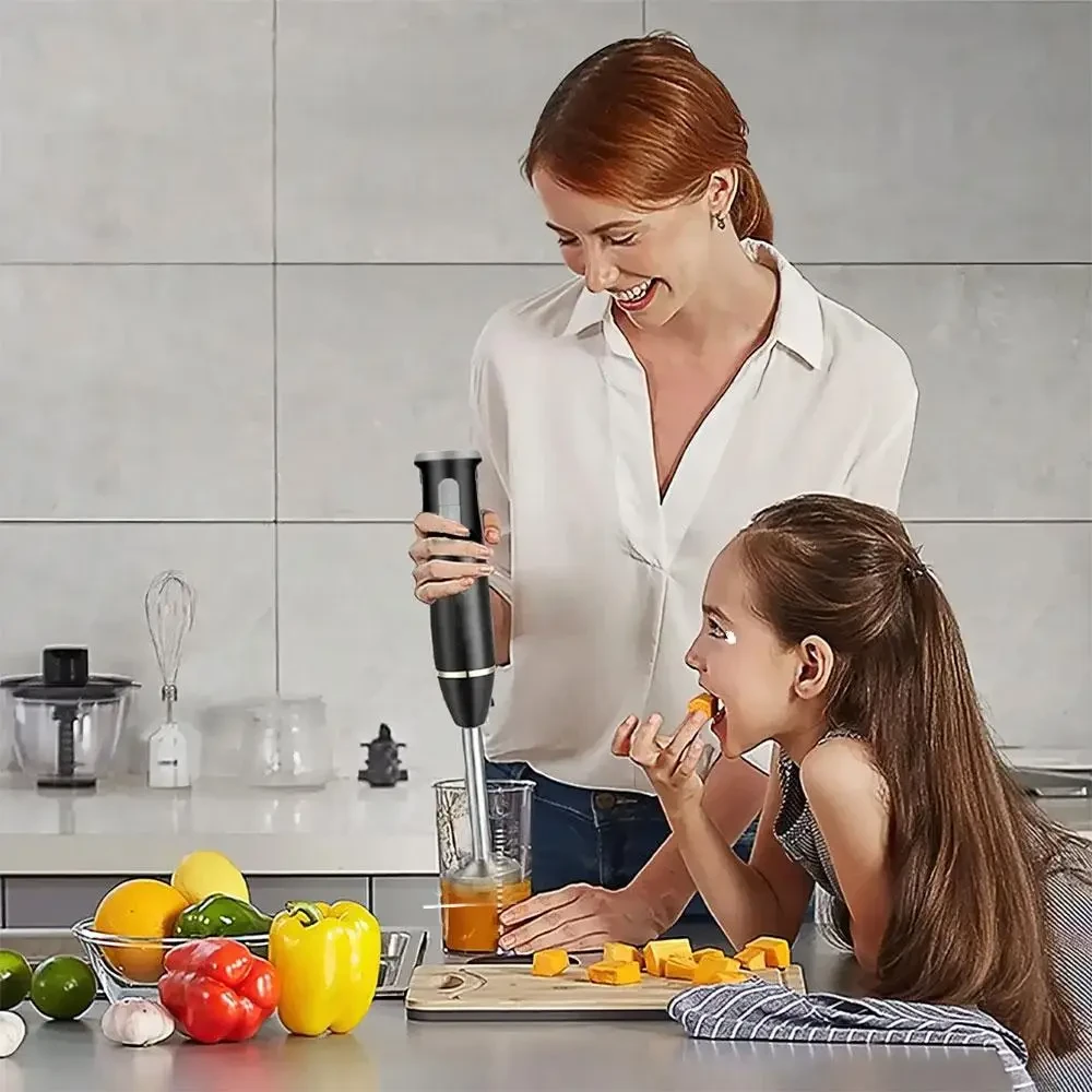 Блендер заглибний 3в1, 800 Вт GRANT GR7015, Чорний/Рожевий блендер-подрібнювач з міксером і чашею – фото 6