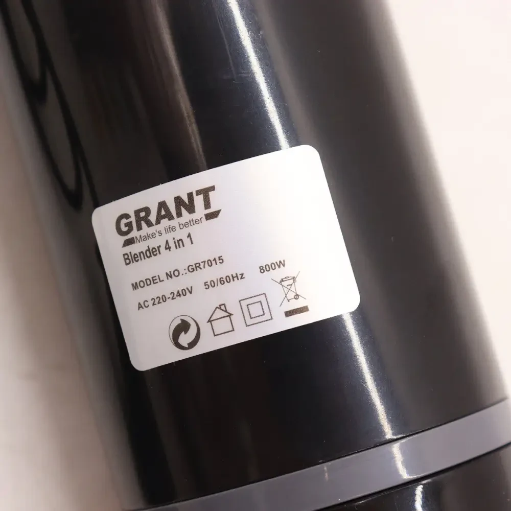 Блендер заглибний 3в1, 800 Вт GRANT GR7015, Чорний/Рожевий блендер-подрібнювач з міксером і чашею – фото 5