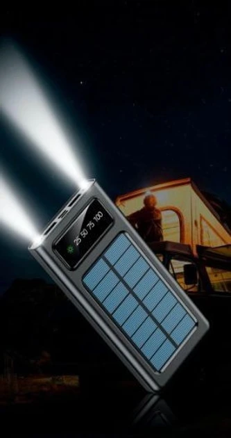 Зарядний пристрій для телефона Power Bank 30000 mAh із сонячною панеллю UKC – фото 4