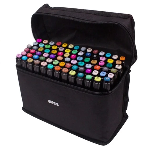 Маркери TOUCH Sketch Marker Black 80 шт. різнобарвні + сумка – фото 1