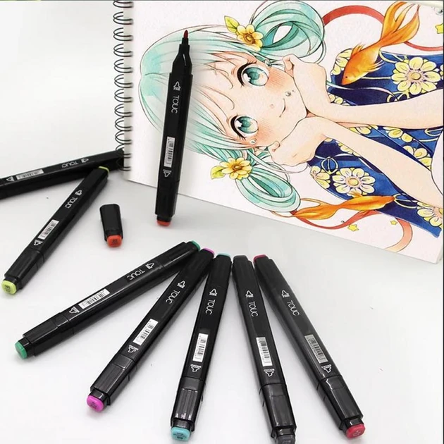 Маркери TOUCH Sketch Marker Black 80 шт. різнобарвні + сумка – фото 4