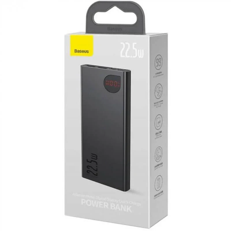 Портативний ЗП Baseus Adaman Metal Digital Display QC 22.5 W 20000 mAh Чорний – фото 2
