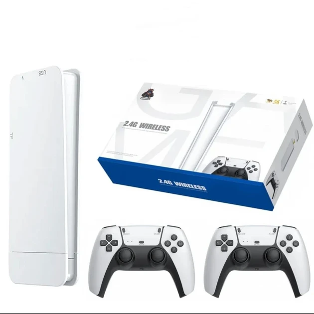 Ігрова мініконсоль HDMI M15 GAME STICK 4K 64 GB 20000 безплатних ігор + два бездротові контролери біла PS1 – фото 2