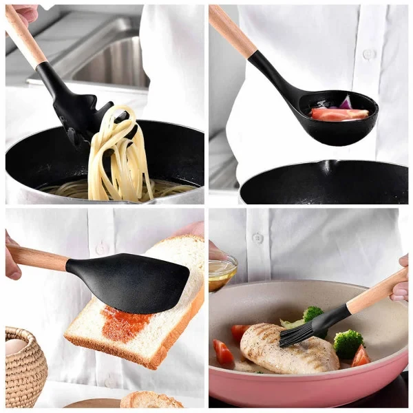 Набір приладдя для кухні 12 предметів Kitchen Set, RD-1204 Кухонний набір у склянці Чорний – фото 2