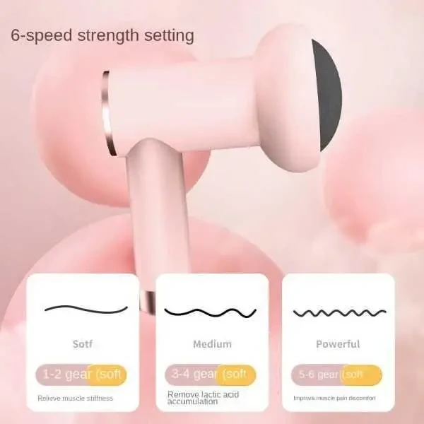 Масажер ручний Replicates Shiatsu Massager YX-720 для тіла акумуляторний із насадками антицелюлітний Рожевий – фото 3