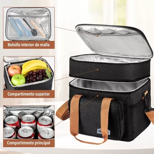 Сумка холодильник 26х25х18 см 15 л (термо-сумка) чорна – фото 2