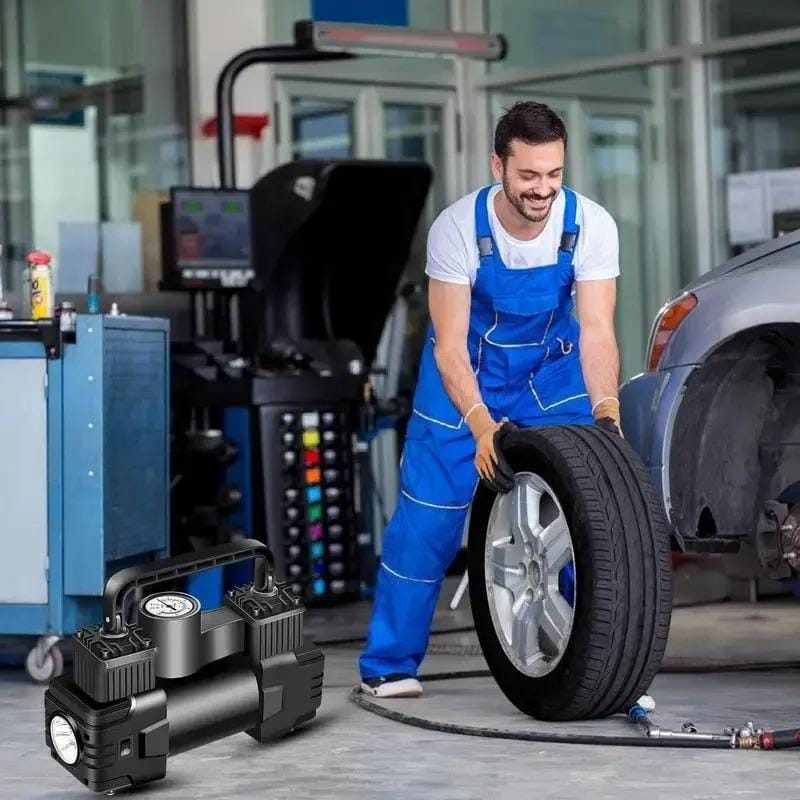 Автомобільний повітряний компресор, двоциліндровий для шин 50 літрів на хвилину. – фото 4