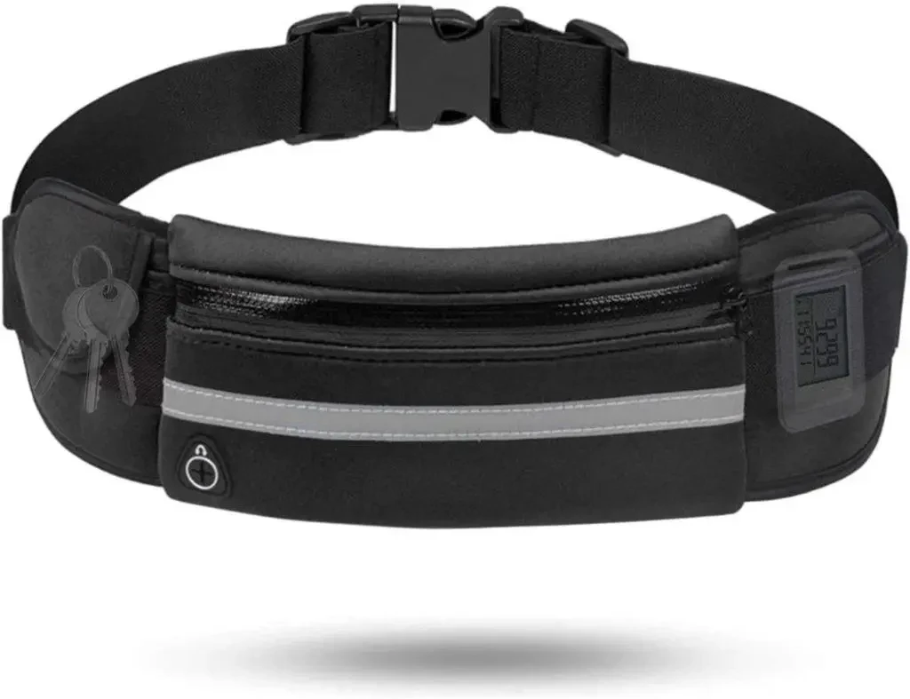 Поясна сумка для телефона водовідштовхувальна спортивна Belt-Case чорна – фото 3
