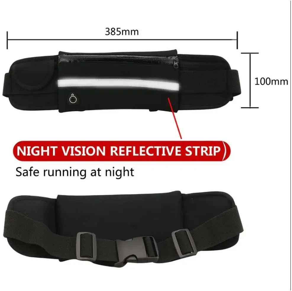 Поясна сумка для телефона водовідштовхувальна спортивна Belt-Case чорна – фото 4
