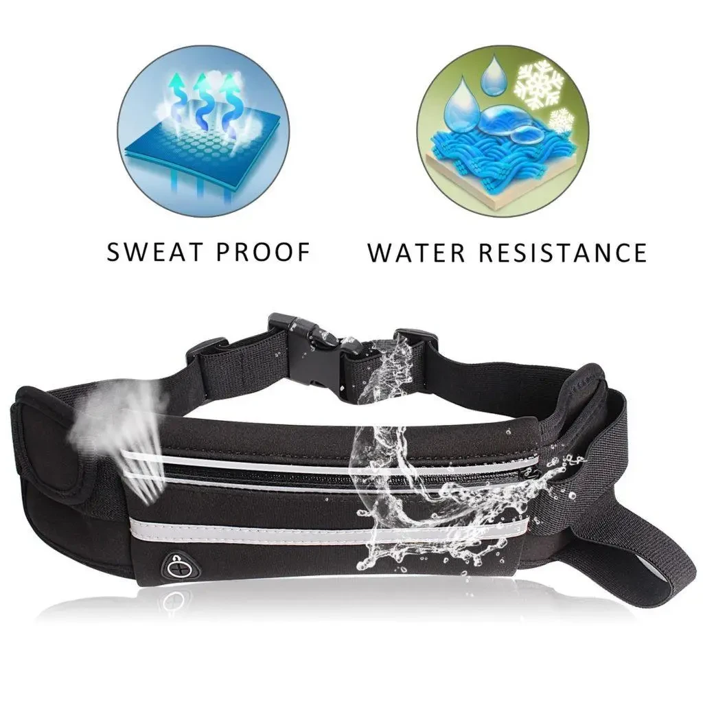 Поясна сумка для телефона водовідштовхувальна спортивна Belt-Case чорна – фото 6