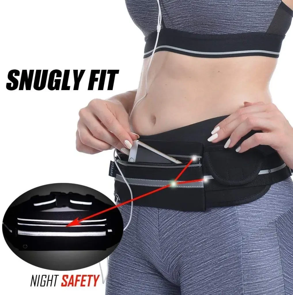Поясна сумка для телефона водовідштовхувальна спортивна Belt-Case чорна – фото 1