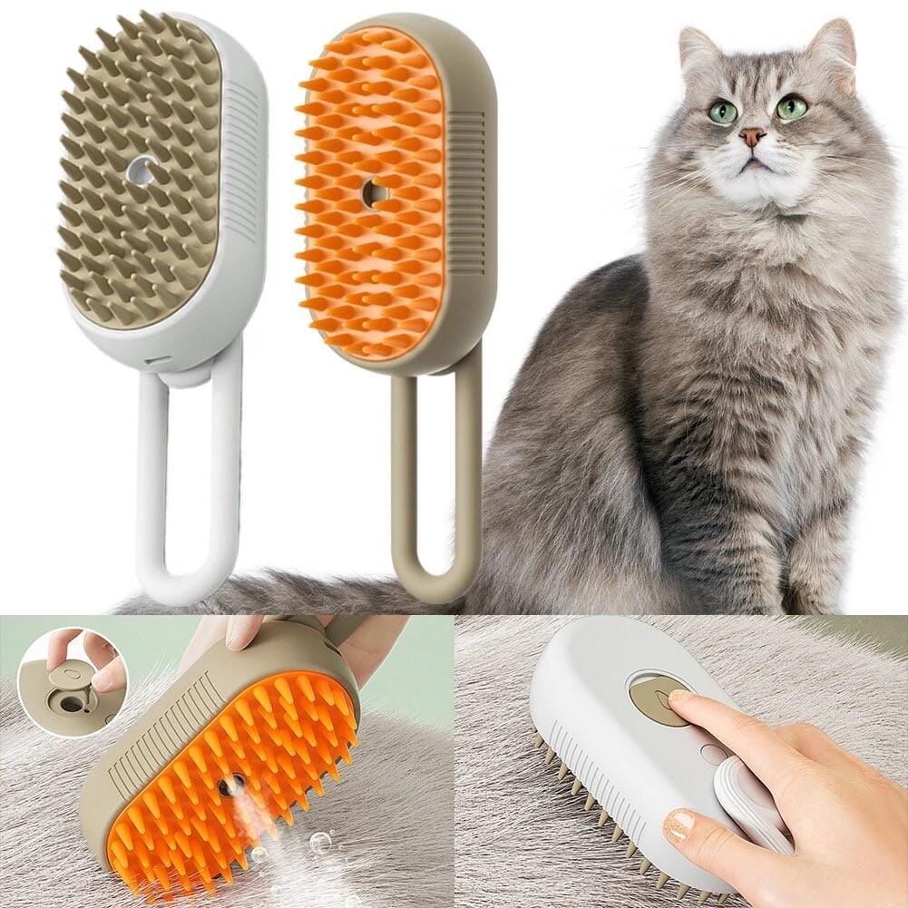 Щітка-масажер-спрей парова Pet Spray Massage Brush 3в1 для вичісування собак і кішок Біла – фото 4