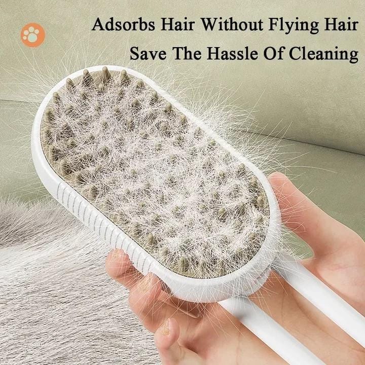 Щітка-масажер-спрей парова Pet Spray Massage Brush 3в1 для вичісування собак і кішок Біла – фото 3