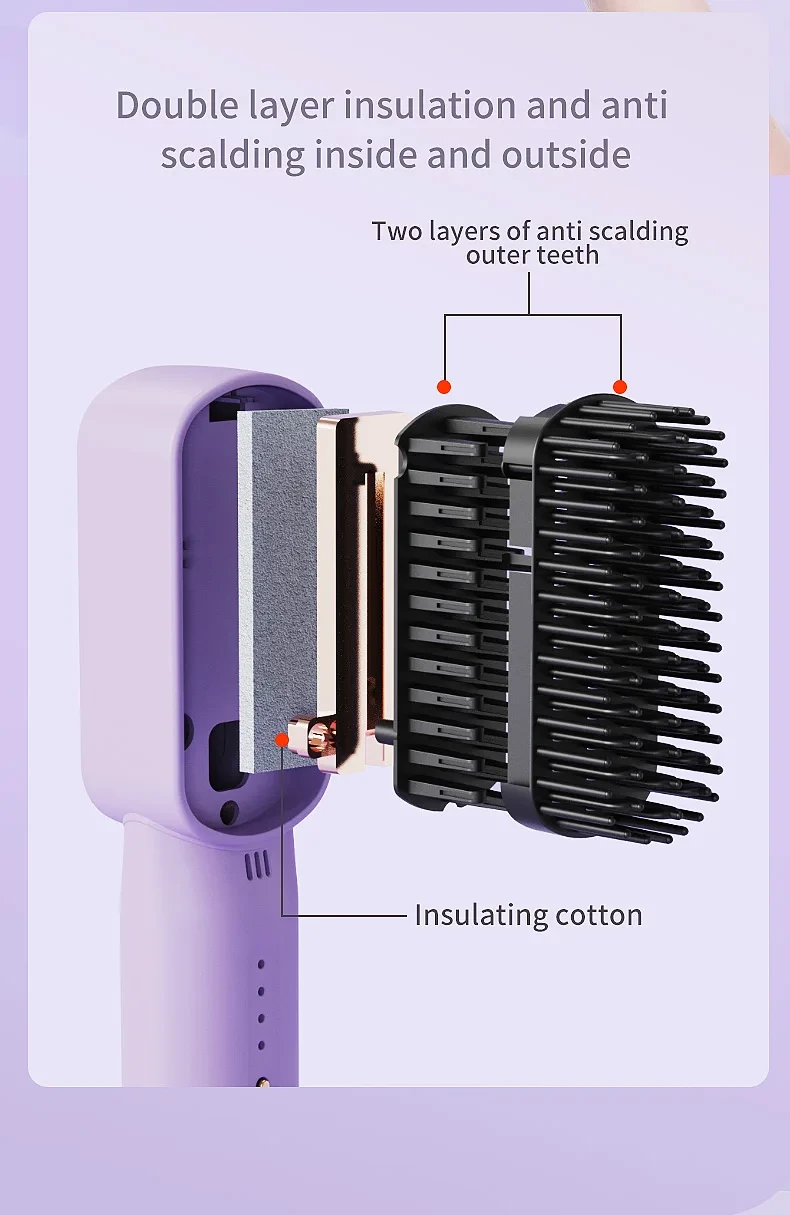 Бездротовий випрямляч для волосся Yopin Mini Hair Artererers 2600MH Бездротовий акумуляторний гребінець – фото 7