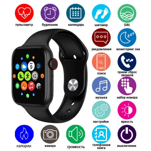 Розумний годинник Смарт-годинник Smart Watch T500 із сенсорним екраном і пульсометром голосового виклику чорний – фото 5