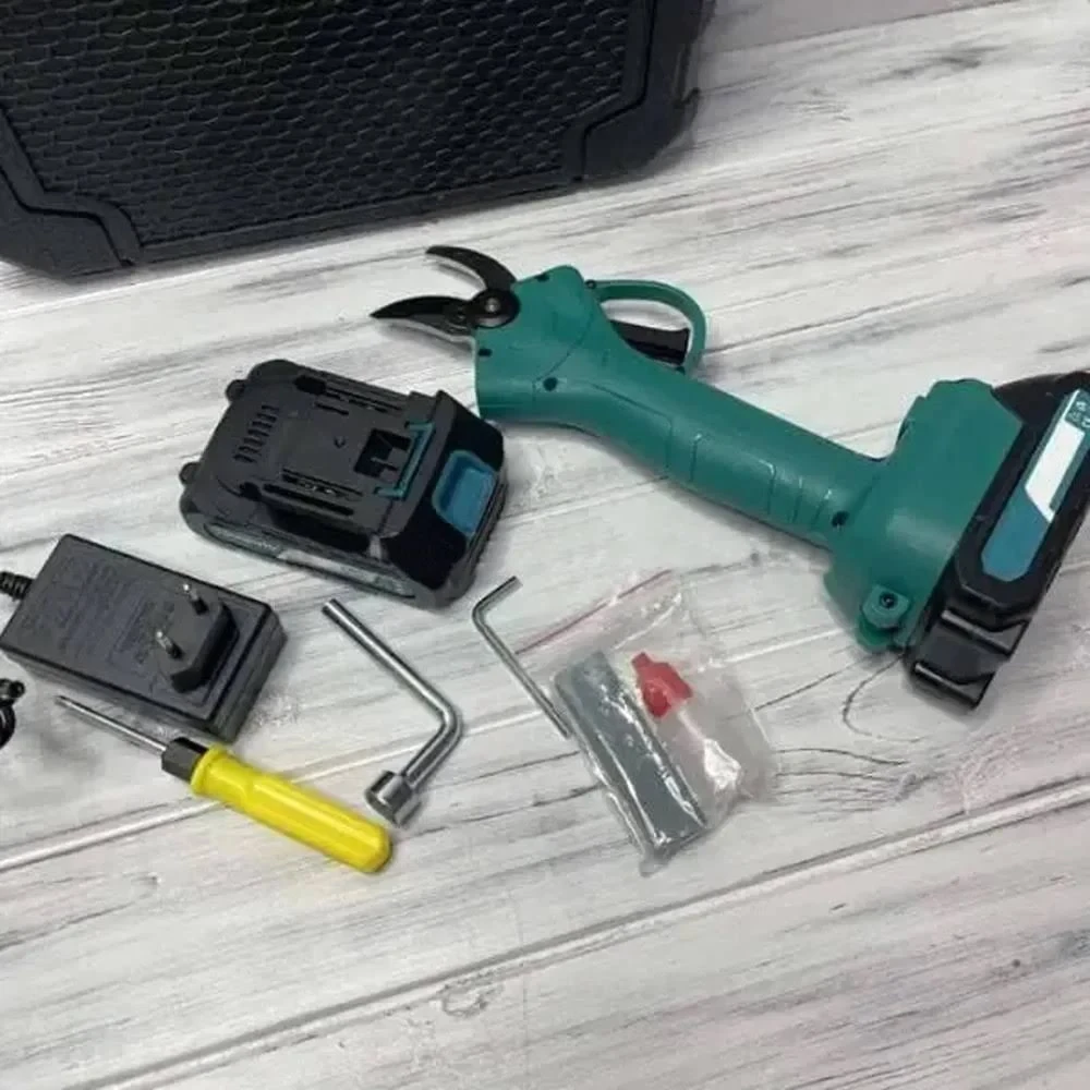 Акумуляторний секатор у кейсі + 2 акумулятори 21 В, Crafting Tools / Електричні садові ножиці – фото 3
