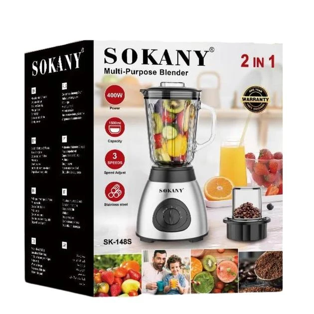 Багатофункціональний стаціонарний блендер Sokany 400 Вт з об’ємом чаші 1.5 л SK-148 – фото 7