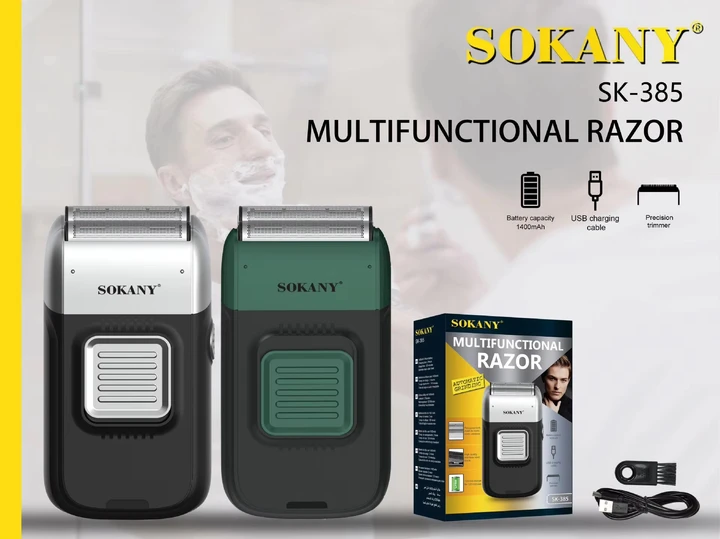 Чоловіча Електробритва SOKANY SK-385 шейвер для сухого гоління, Зелений – фото 5